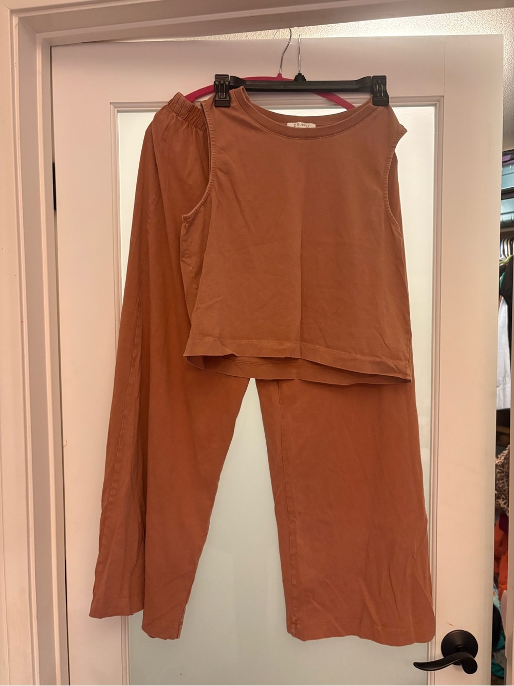 Z Supply Women's Two-Piece Rust Brown Lounge Set